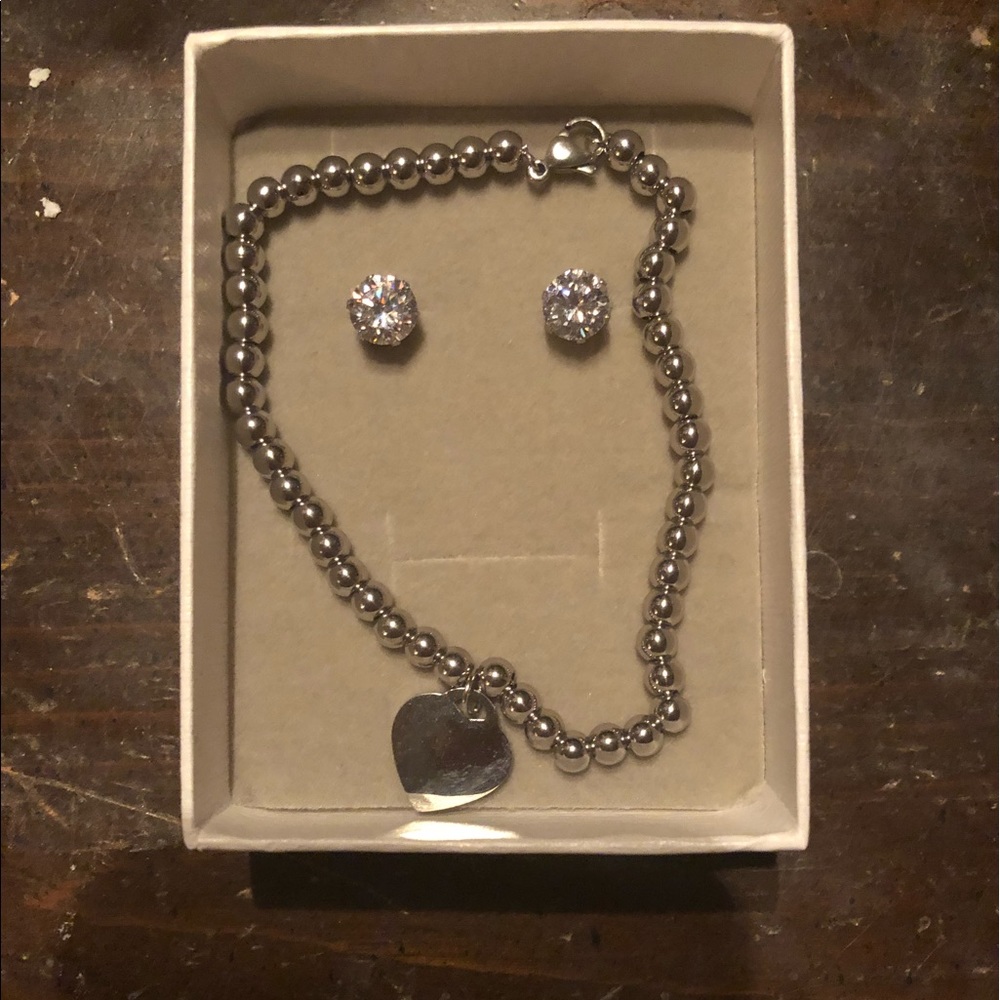Earrings and heart bracelet!
